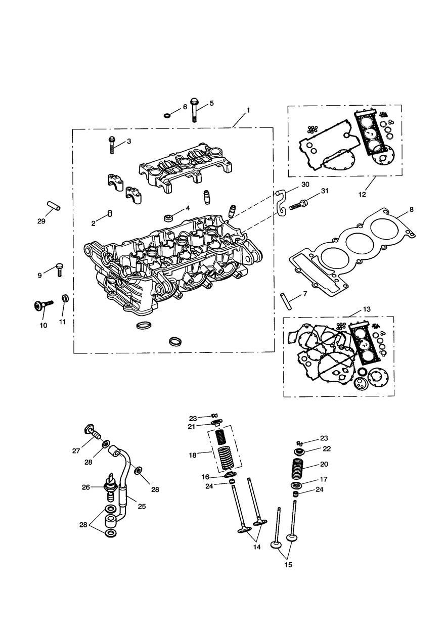 CULASSE ET SOUPAPES POUR SPRINT RS 2002