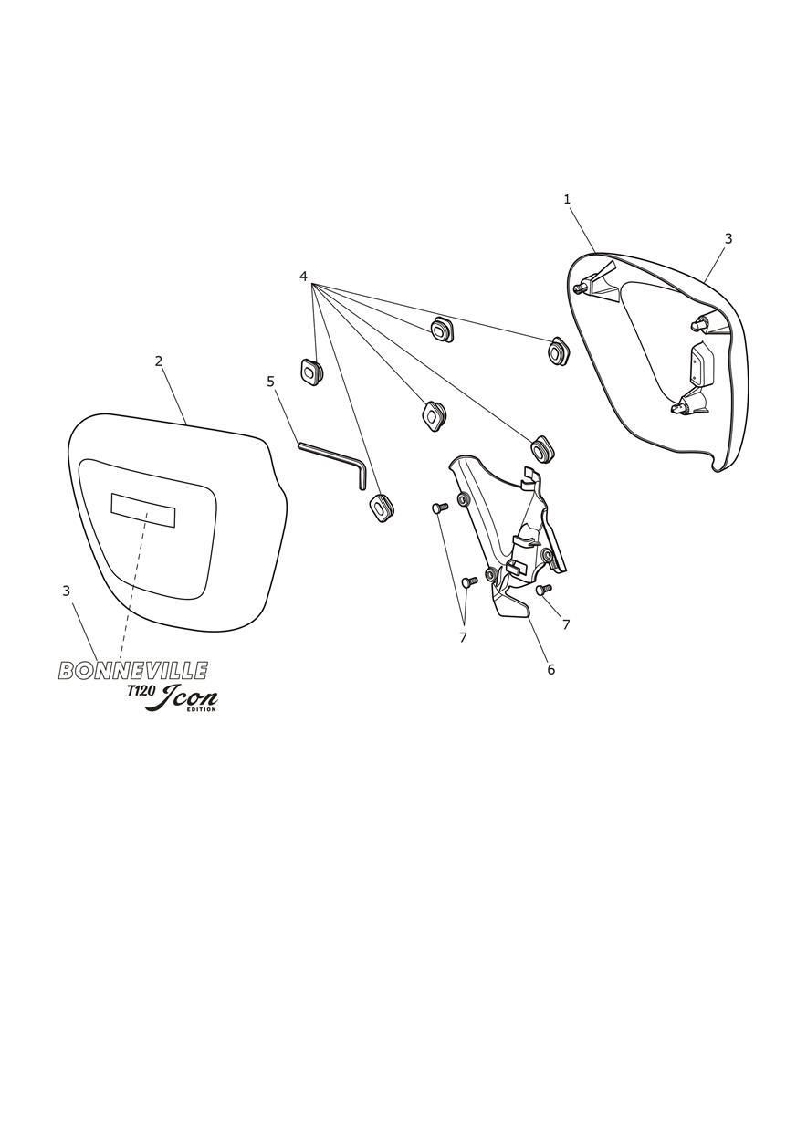 CARENAGES LATERAUX EDITION ICONE POUR BONNEVILLE T120 E5 VB 2025