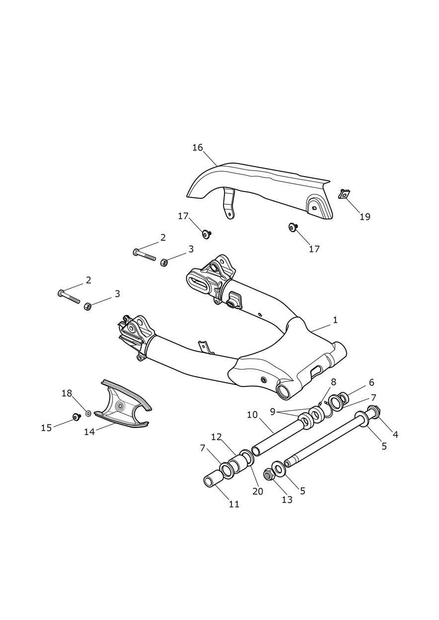 BRAS OSCILLANT POUR THRUXTON 1200 DUAL SEAT 2016