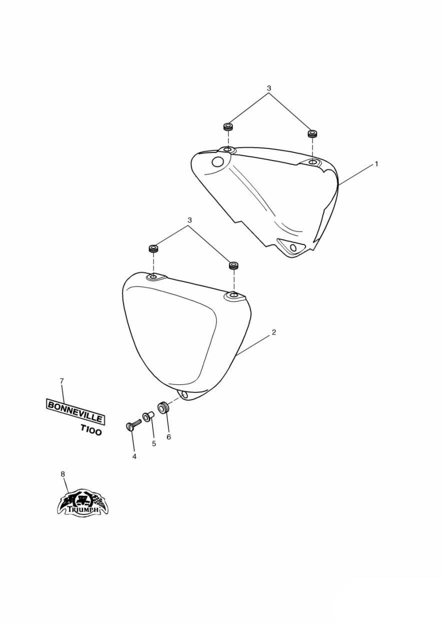 CARENAGES LATERAUX BONNEVILLE T100 POUR BONNEVILLE 2001