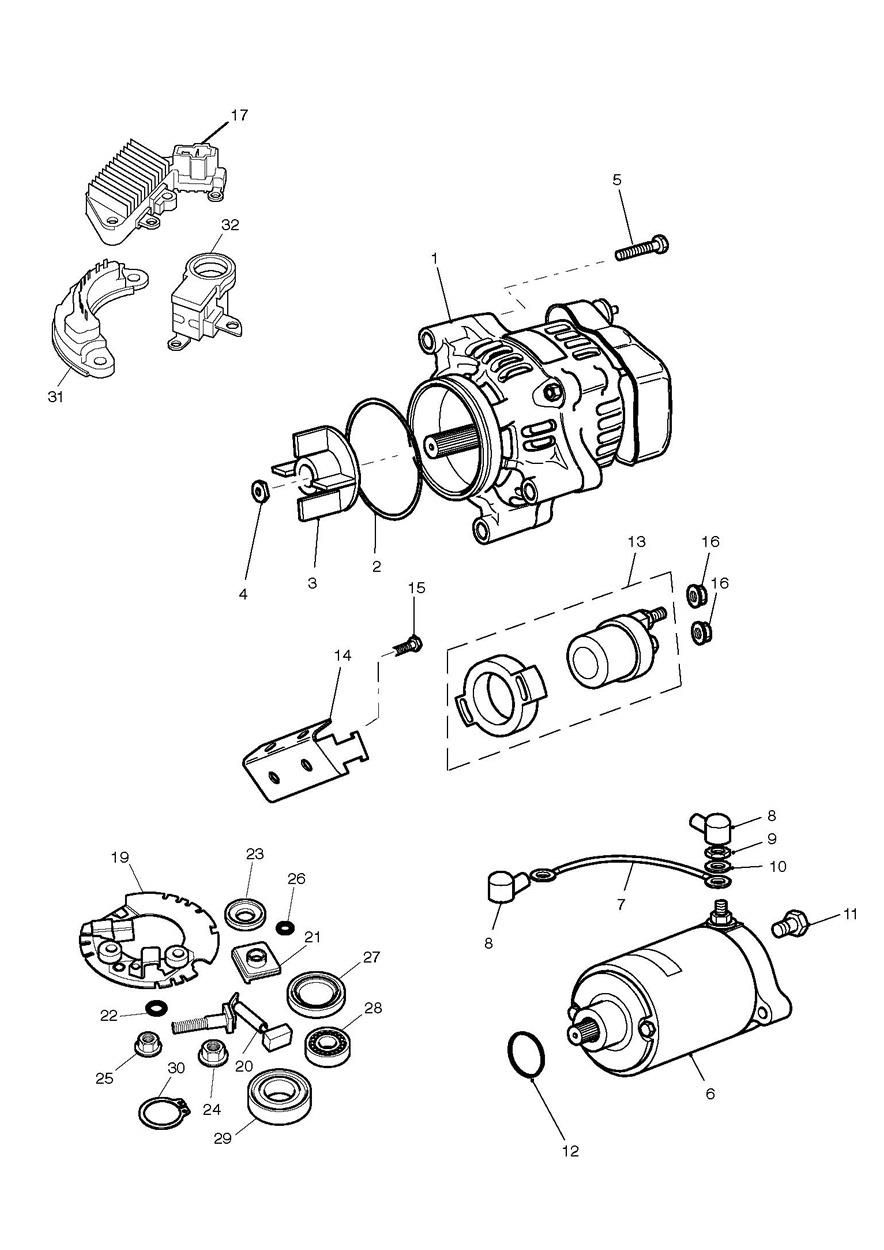 ALTERNATEUR ET DEMARREUR POUR DAYTONA 955I 1997