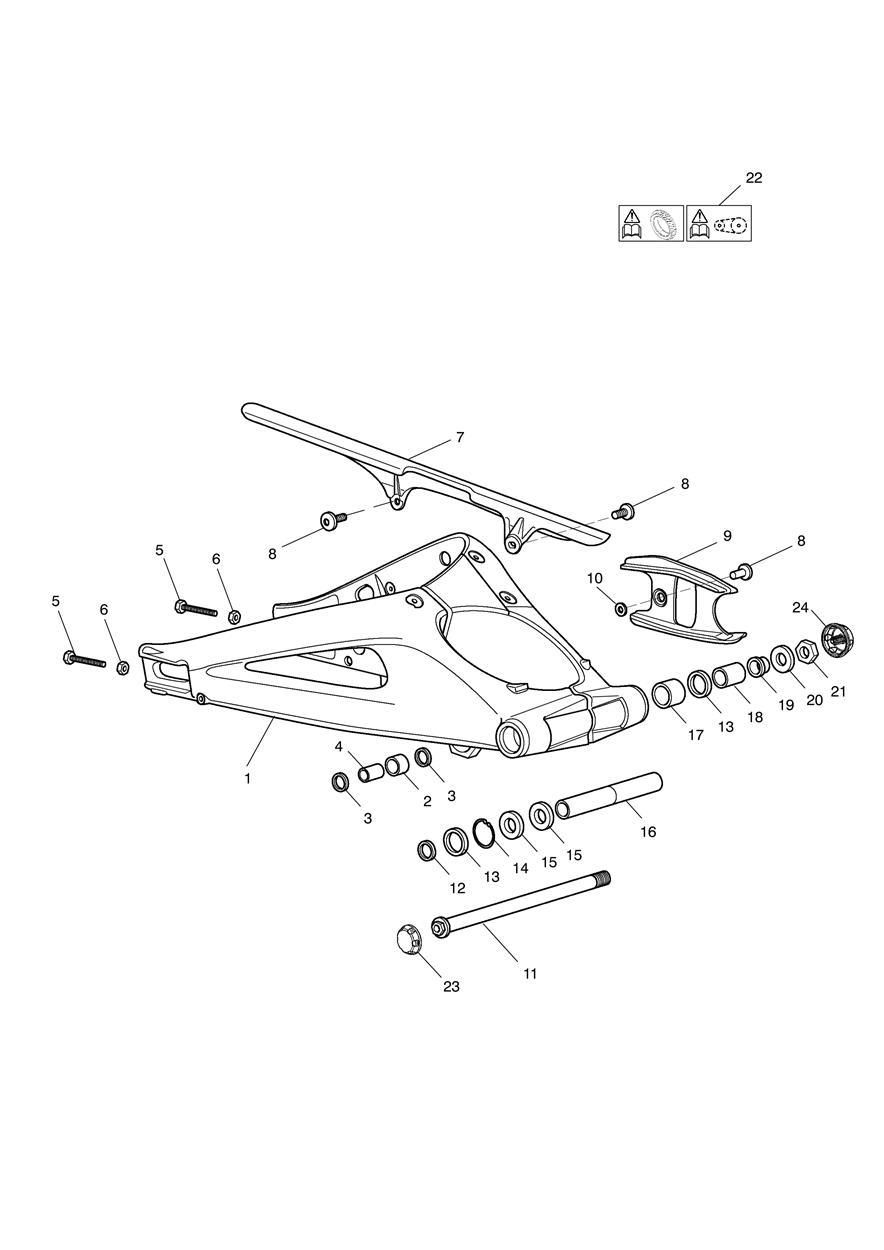 BRAS OSCILLANT ARRIERE POUR DAYTONA 675 A1 2009