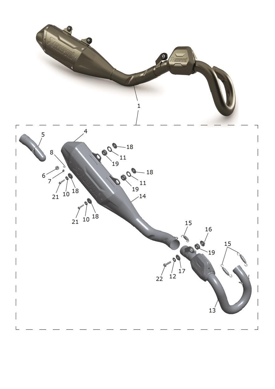 ECHAPPEMENT AKRAPOVIC SYSTEME COMPLET POUR TF250 X 2024