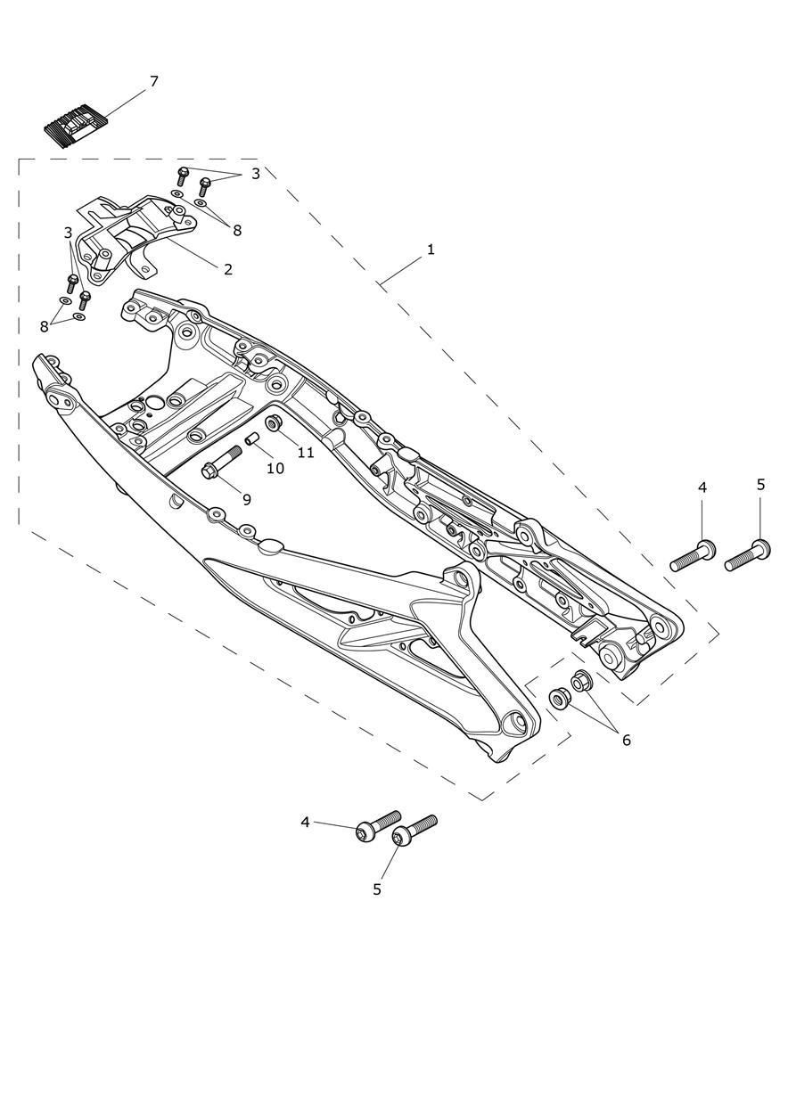 BOUCLE ARRIERE ET FIXATIONS POUR STREET TRIPLE R A2 2025