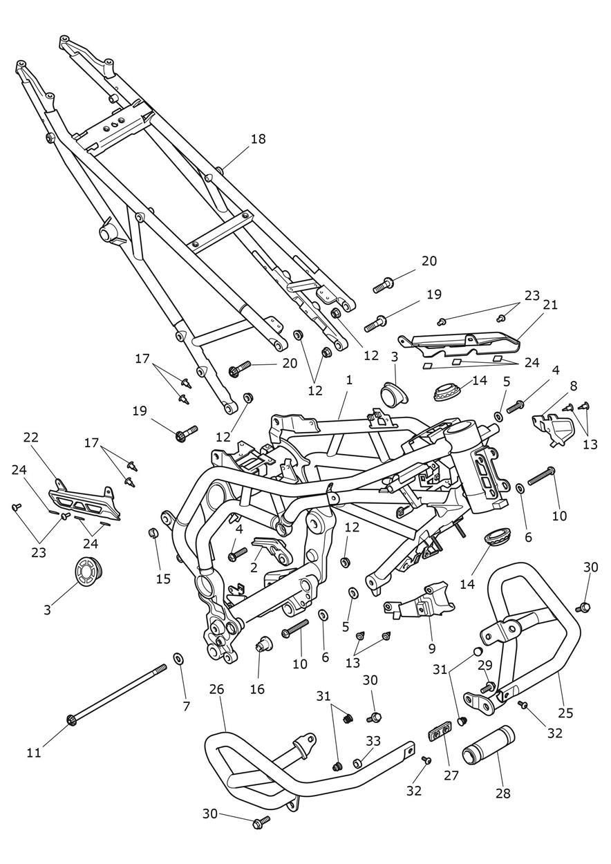 CADRE ET SOUS CHASSIS POUR TIGER 900 RALLY 2020