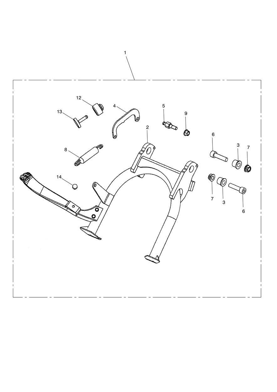 KIT DE BEQUILLE CENTRALE SANS EVAP SEULEMENT POUR THRUXTON 2004