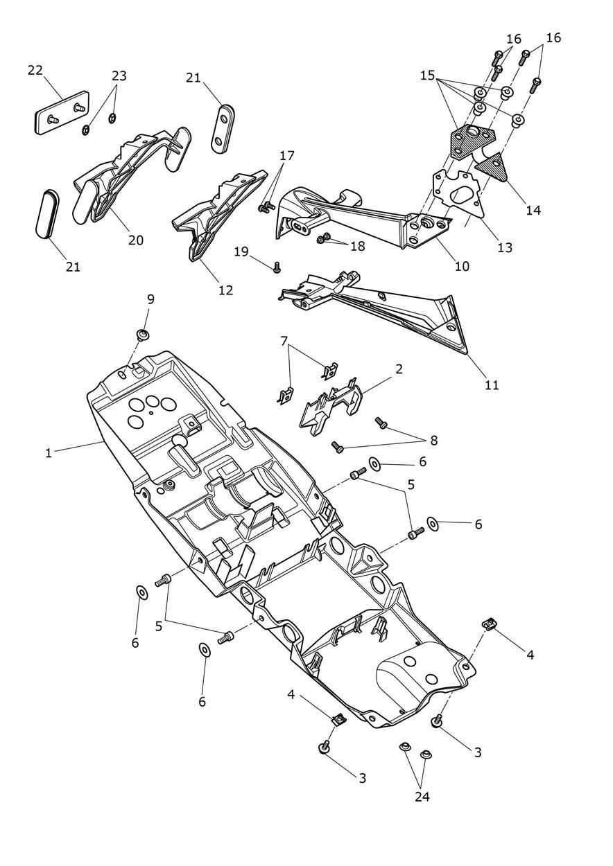 GARDE BOUE ARRIERE ET SUPPORT DE PLAQUE D IMMATRICULATION POUR STREET TRIPLE MOTO2 TM EDITION 2023