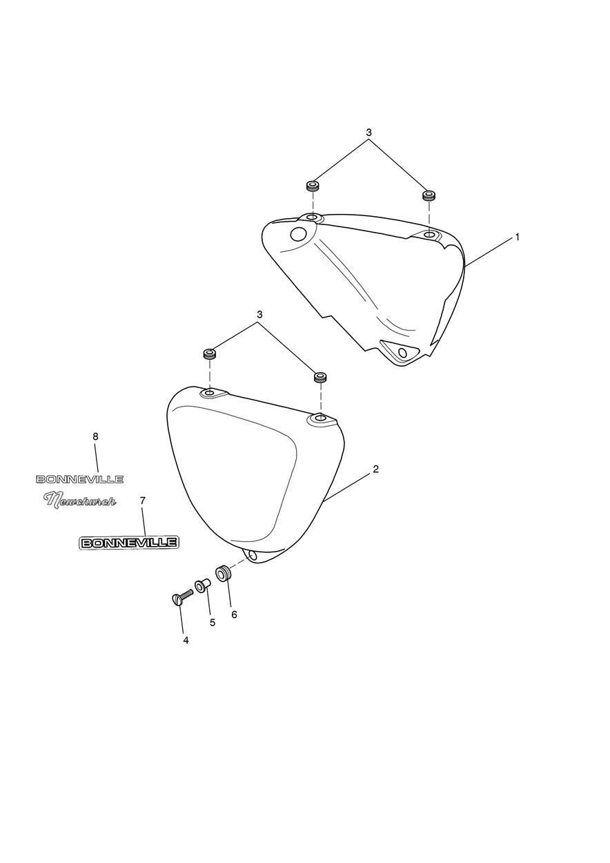 CARENAGES LATERAUX BONNEVILLE POUR BONNEVILLE A1 2009