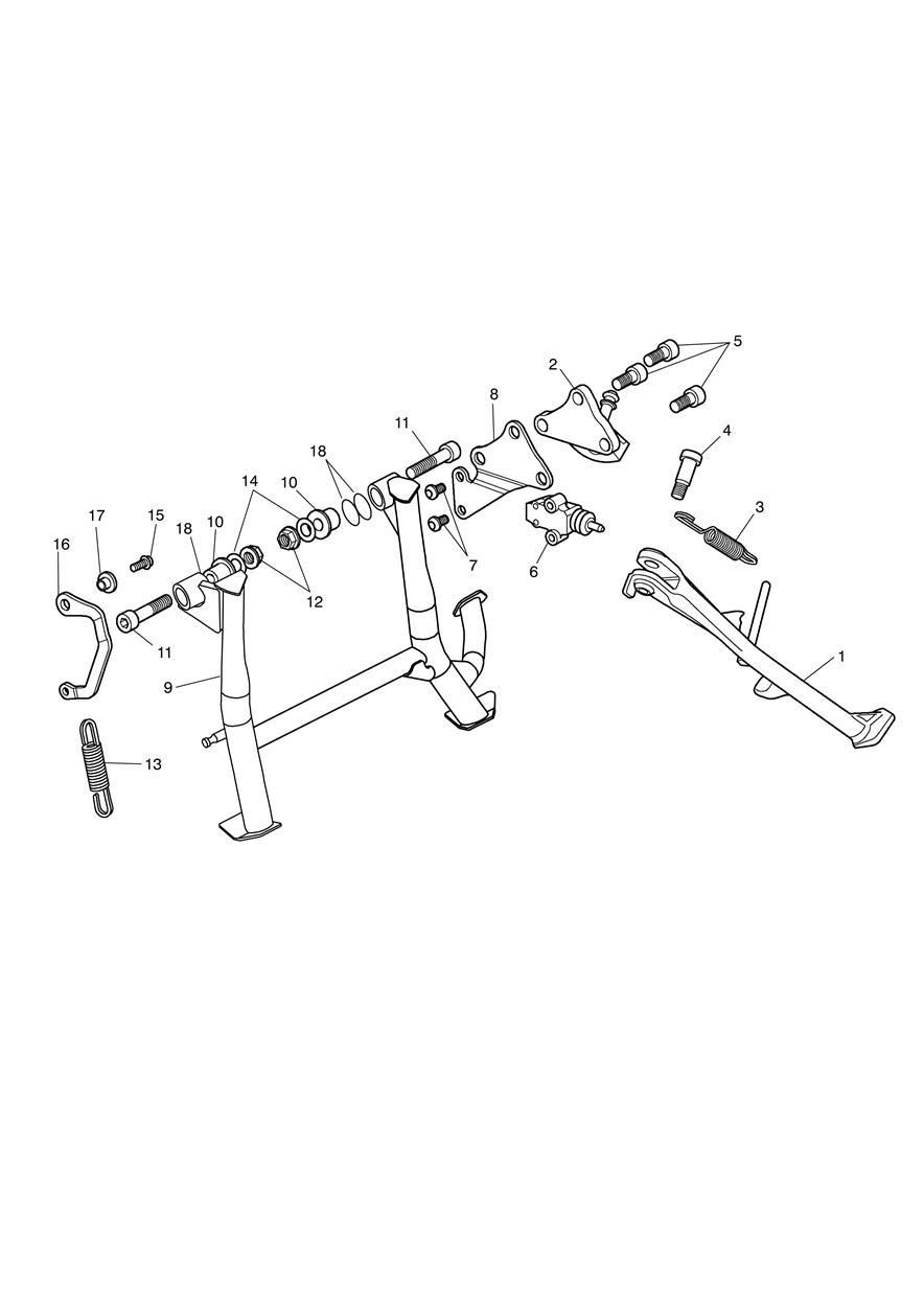 BEQUILLE LATERALE ET BEQUILLE CENTRALE POUR SPRINT GT ABS A1 2010