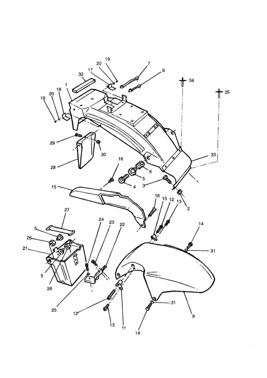 GARDE BOUE PROTECTEUR DE CHAINE ET BOITIER DE BATTERIE POUR DAYTONA 1000 1991