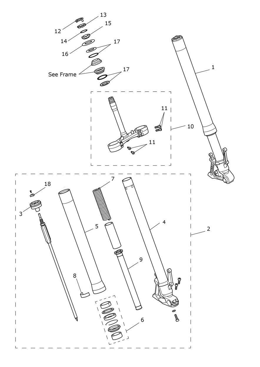 FOURCHE AVANT ET TE INFERIEUR POUR TIGER 900 GT 2020