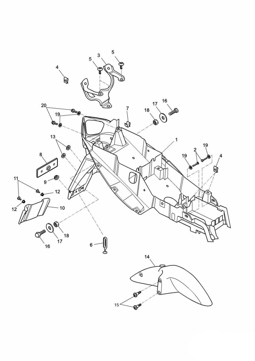 GARDE BOUE PROTECTEUR DE CHAINE ET BOITIER DE BATTERIE POUR DAYTONA 600 2004