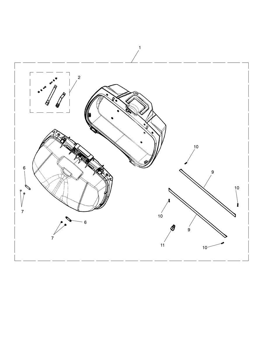 ASSEMBLAGE TOP CASE SANS COUVERCLE POUR SPRINT GT ABS A1 2010