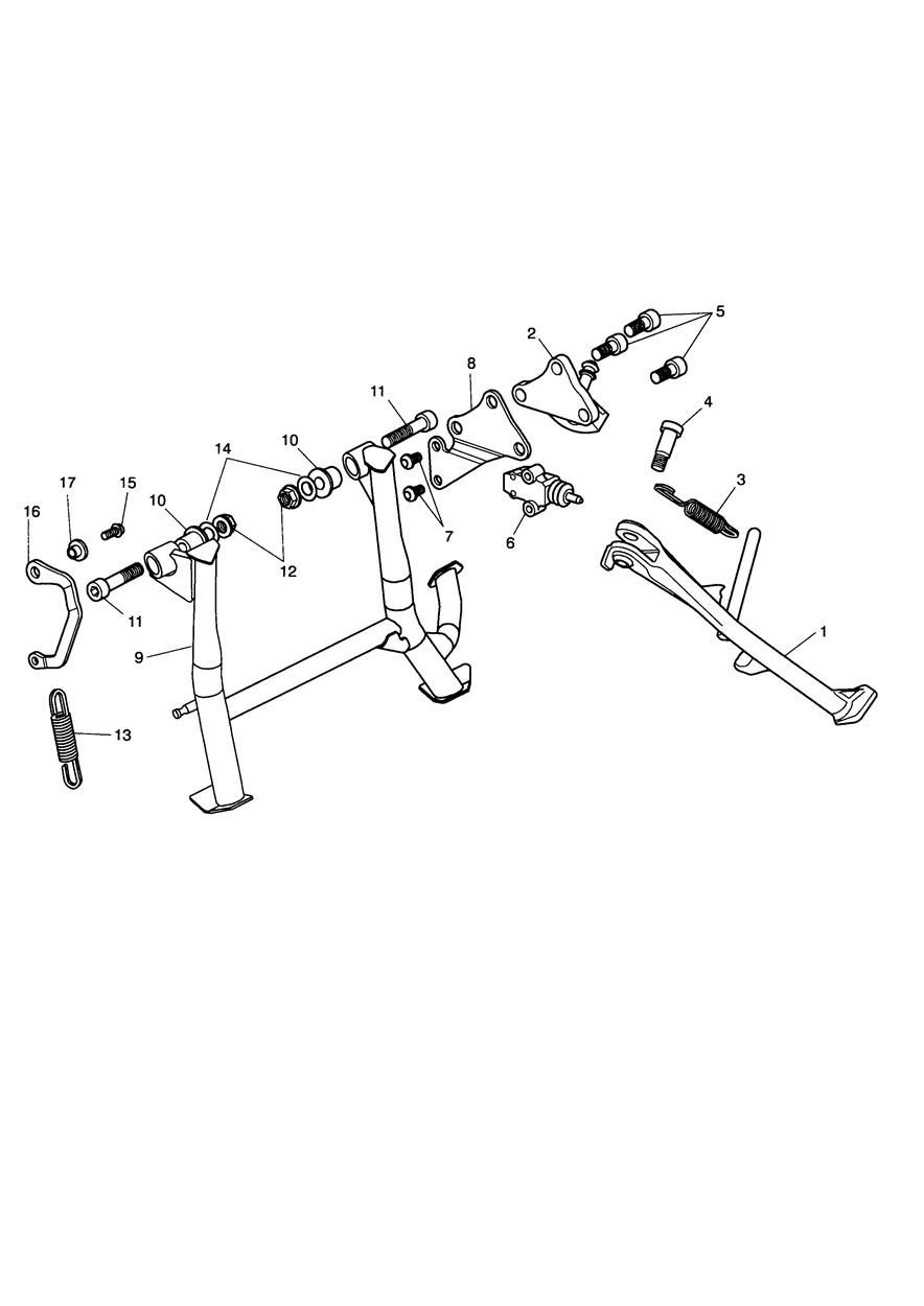 BEQUILLE LATERALE ET BEQUILLE CENTRALE POUR SPRINT ST 1050CCM 2005