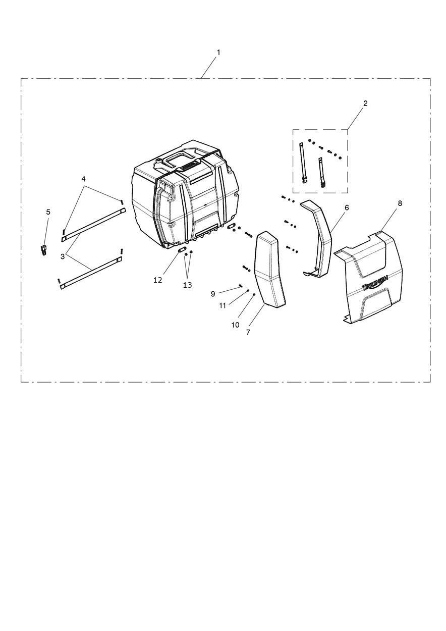 ASSEMBLAGE TOP CASE SANS PRISE ELECTRIQUE POUR TIGER 800 XR 2016
