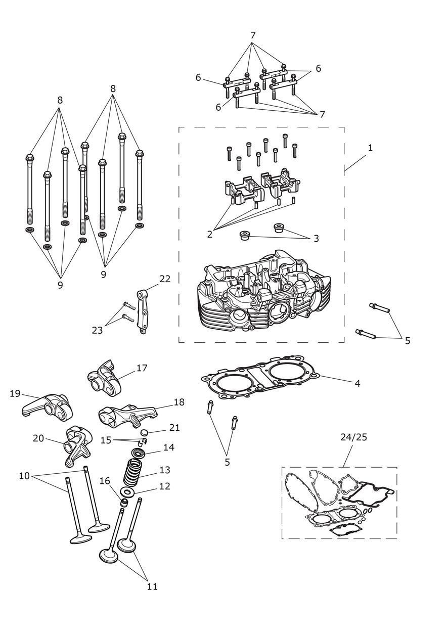 CULASSE ET SOUPAPES POUR THRUXTON 1200 DUAL SEAT 2016