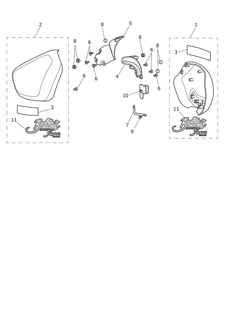 CARENAGES LATERAUX POUR BONNEVILLE BOBBER E5 VB 2025