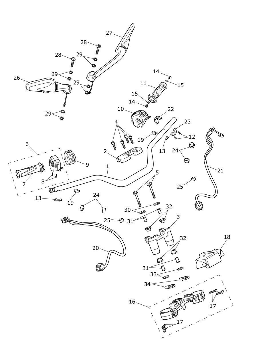 GUIDON TE DE FOURCHE SUPERIEUR ET RETROVISEURS POUR TIGER 1200 RALLY EXPLORER 2022