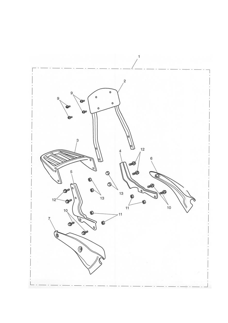 DOSSIER PASSAGER HAUT ET PORTE BAGAGES POUR ROCKET III 2005