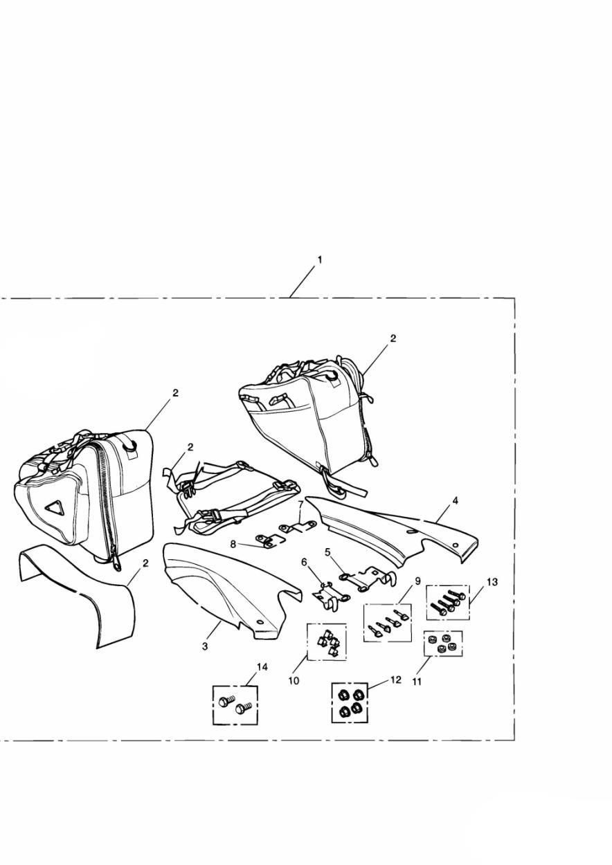KIT DE SACOCHES LATERALES THROWOVER POUR SPRINT RS 2002