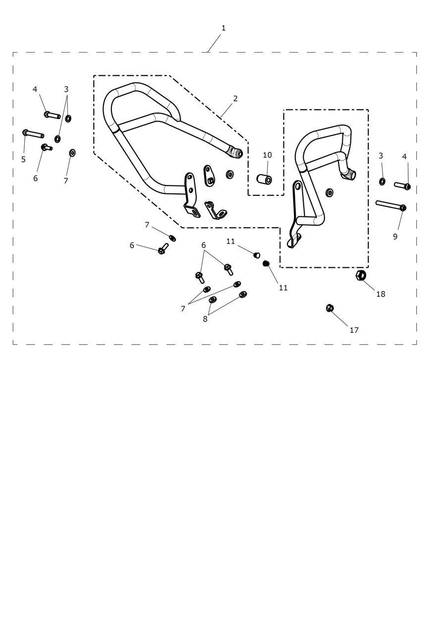 KIT DE BARRES PRO POUR RESERVOIR DE CARBURANT POUR TIGER 800 XCA 2018