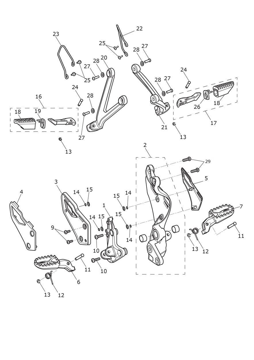 REPOSE PIEDS ET FIXATIONS POUR TIGER 1200 XCA 2018