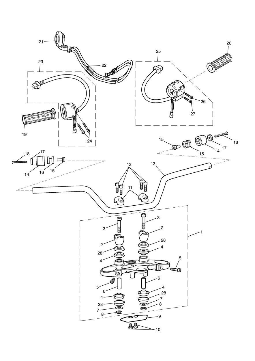 GUIDONS ET COMMUTATEURS 483575 POUR TIGER 1050 ABS SE 2009
