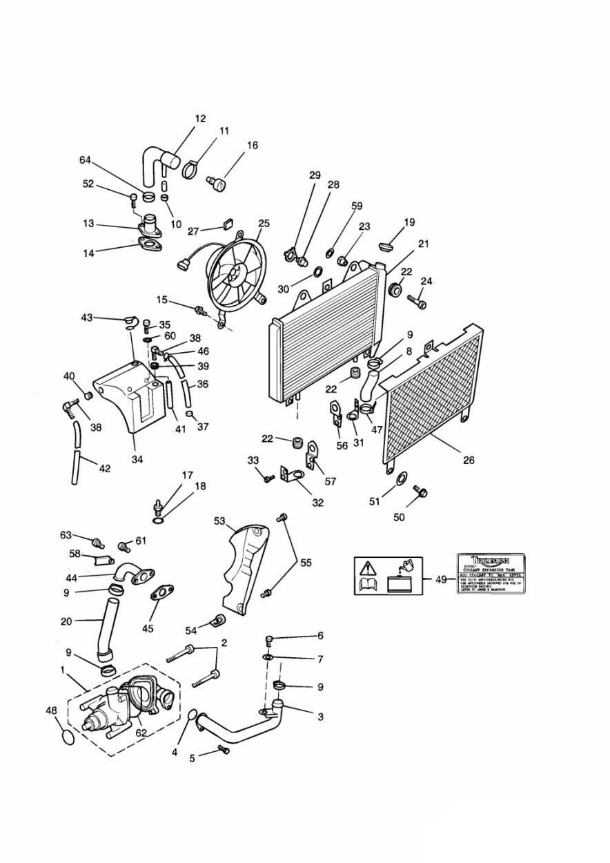 SYSTEME DE REFROIDISSEMENT 4 CYLINDRES POUR DAYTONA 1200 1992