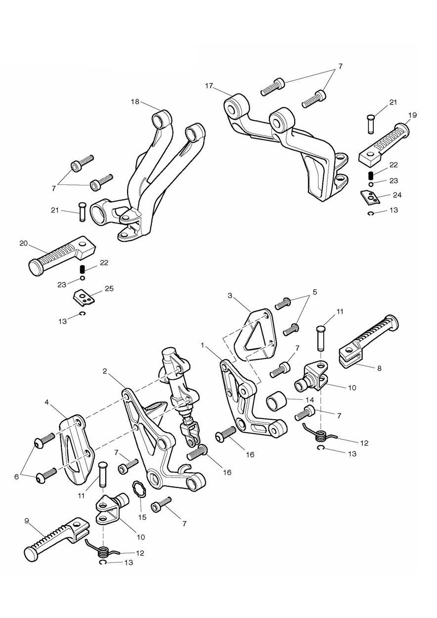 REPOSES PIEDS ET MONTAGE 186150 POUR DAYTONA 955 2002
