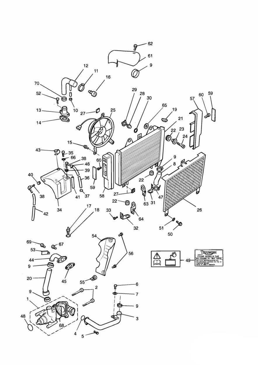 SYSTEME DE REFROIDISSEMENT POUR SPEED TRIPLE 900 1993
