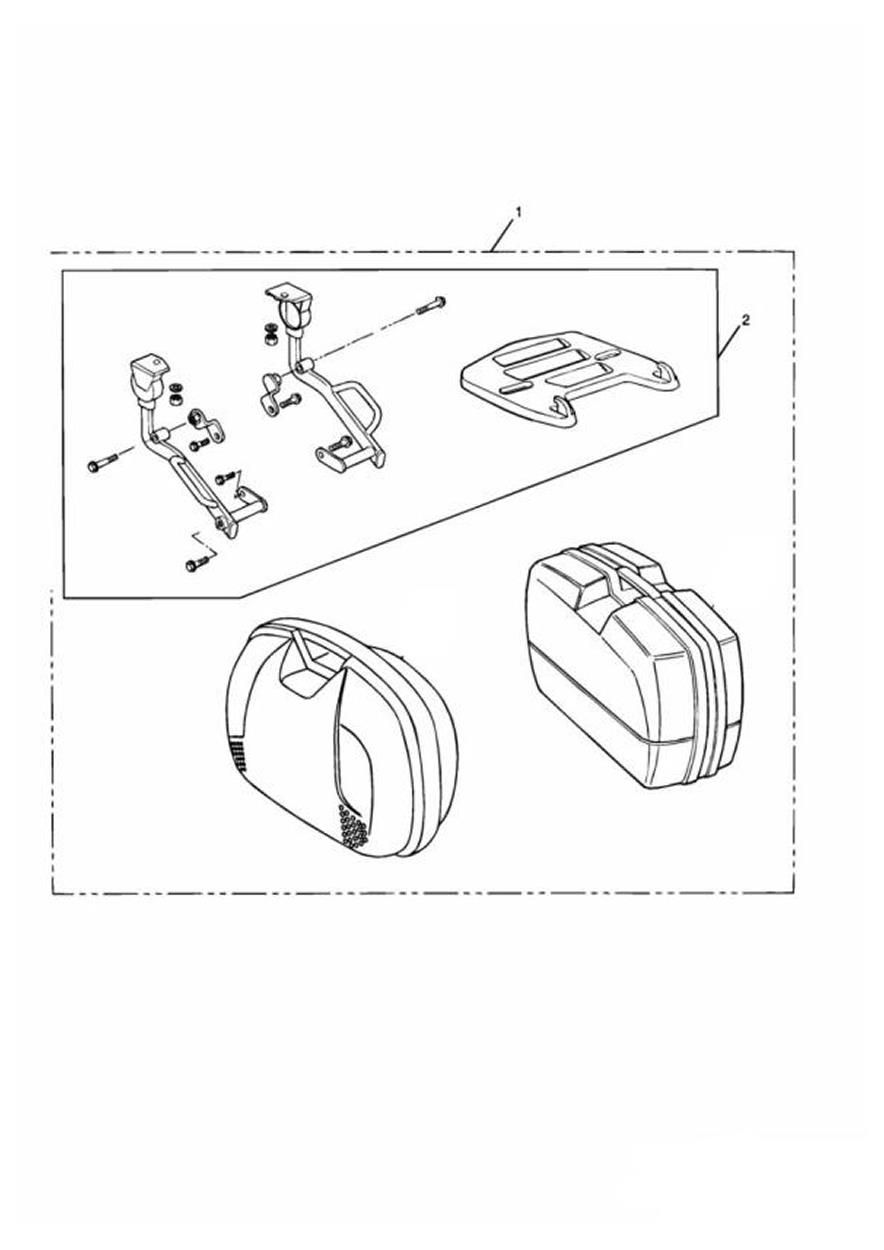TOP CASE 36L ET MONORACK POUR TIGER 900 CARBU 1993
