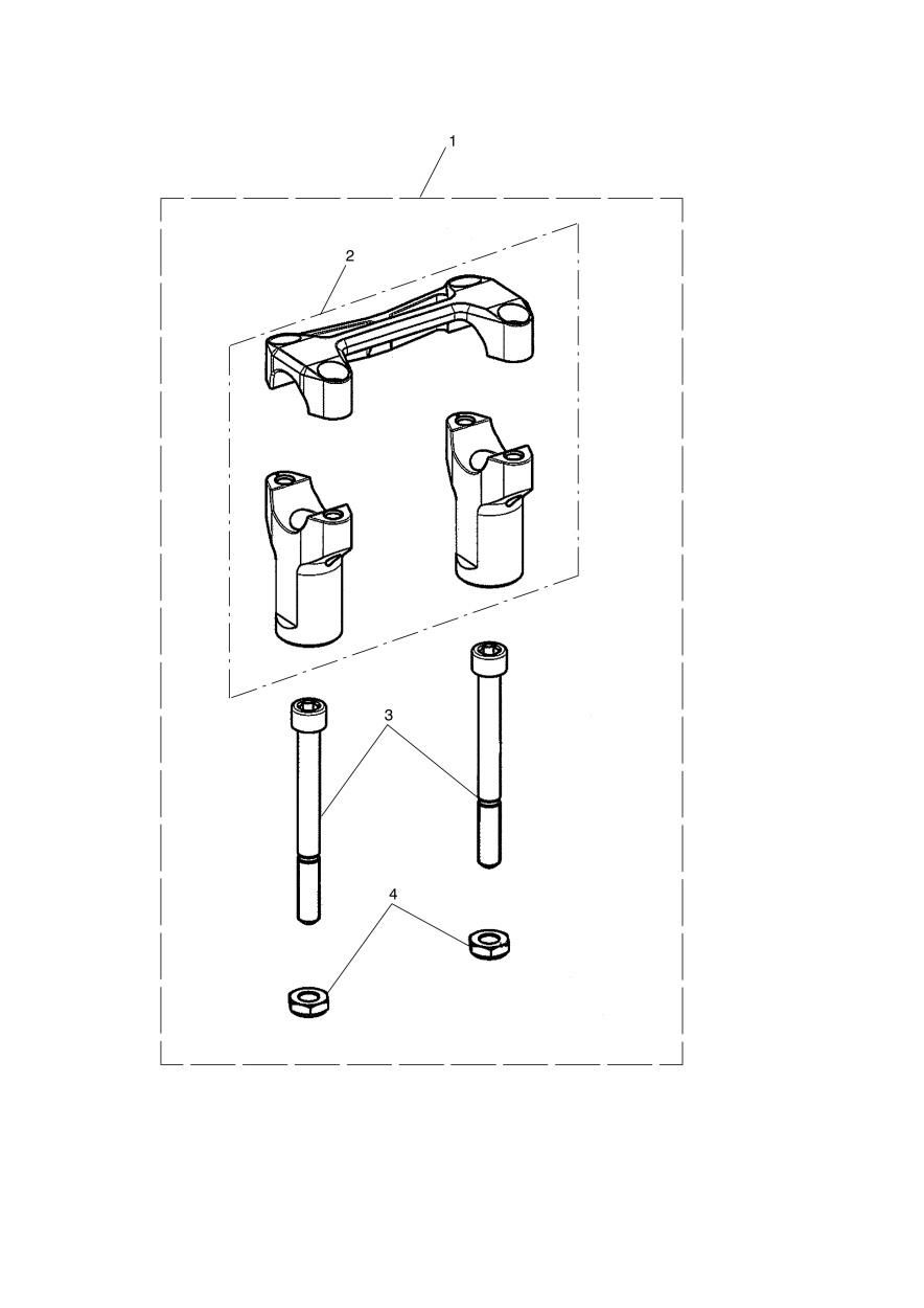 KIT DE REHAUSSEUR DE GUIDON ARGENT POUR TIGER 1050 ABS SE 2009