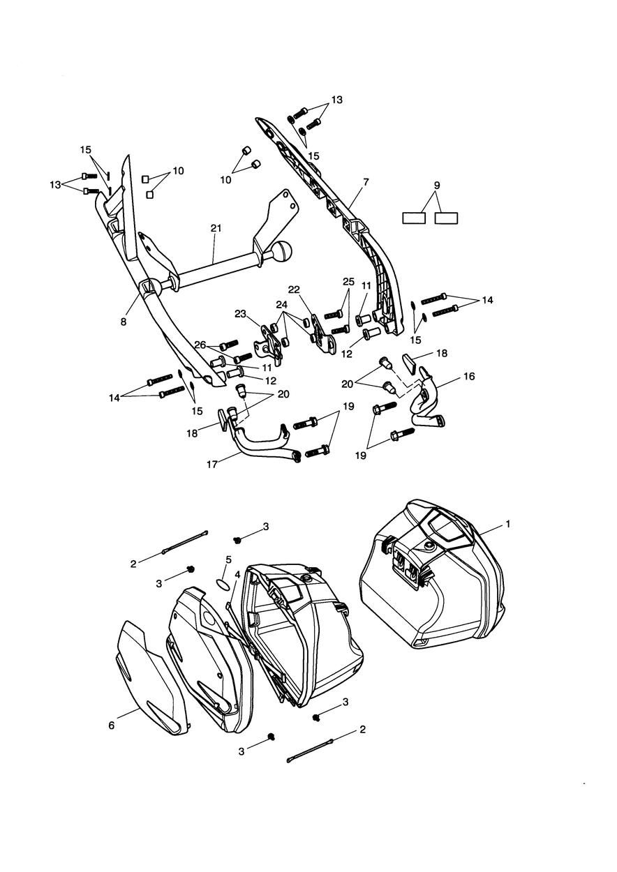 SACOCHES 281466 440388 POUR SPRINT ST 1050CCM 2005