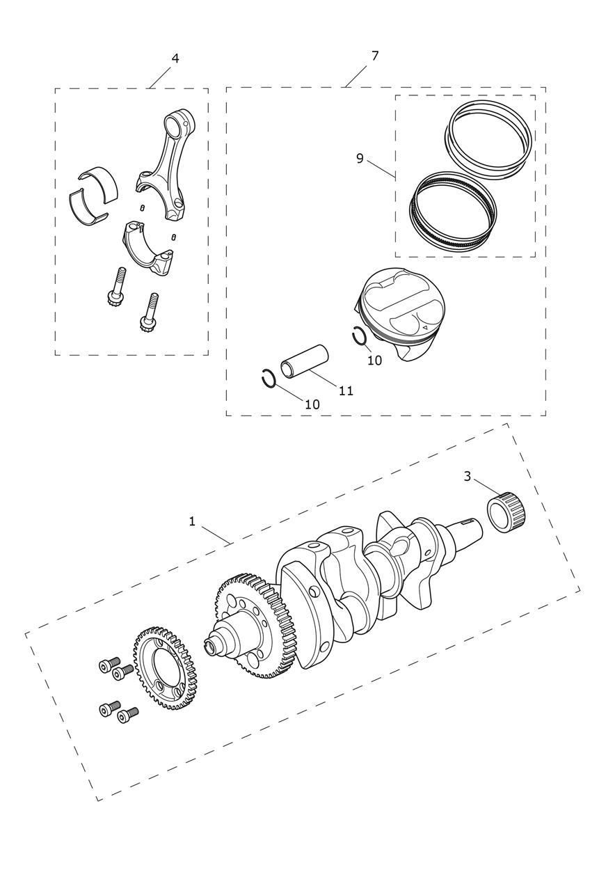 VILEBREQUIN BIELLES ET PISTONS POUR SPEED TRIPLE RS 2025