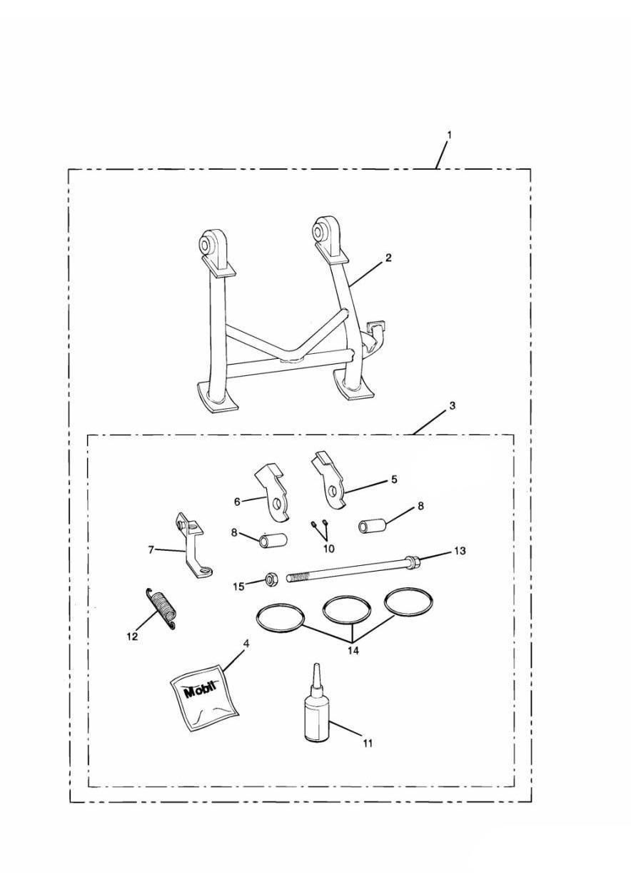 KIT DE BEQUILLE CENTRALE POUR ADVENTURER 1996