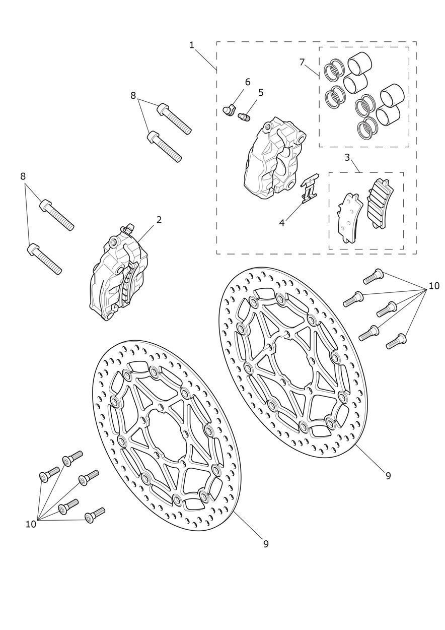 ETRIER DE FREIN AVANT DISQUES POUR ROCKET 3 GT 2020