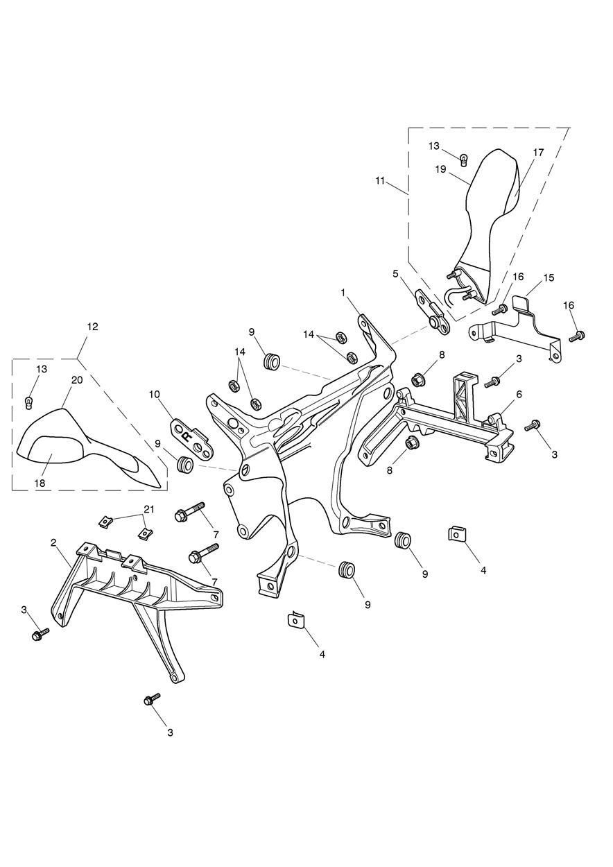 BOUCLE AVANT ET FIXATIONS POUR SPRINT GT ABS A1 2010