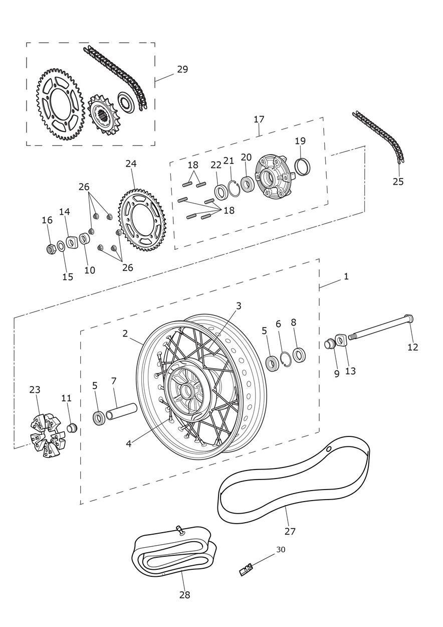ROUE ARRIERE POUR SCRAMBLER 900 2024