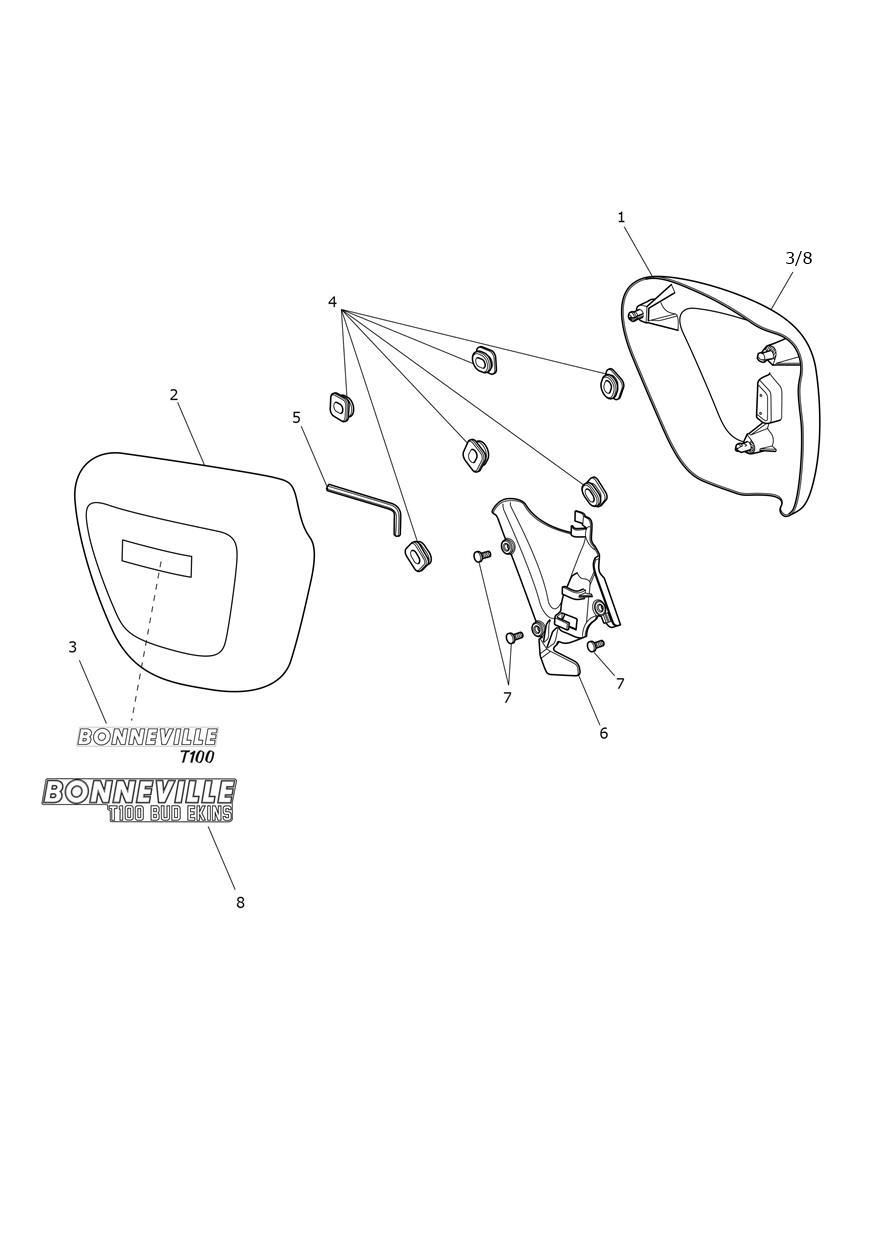 CARENAGES LATERAUX POUR BONNEVILLE T100 2021