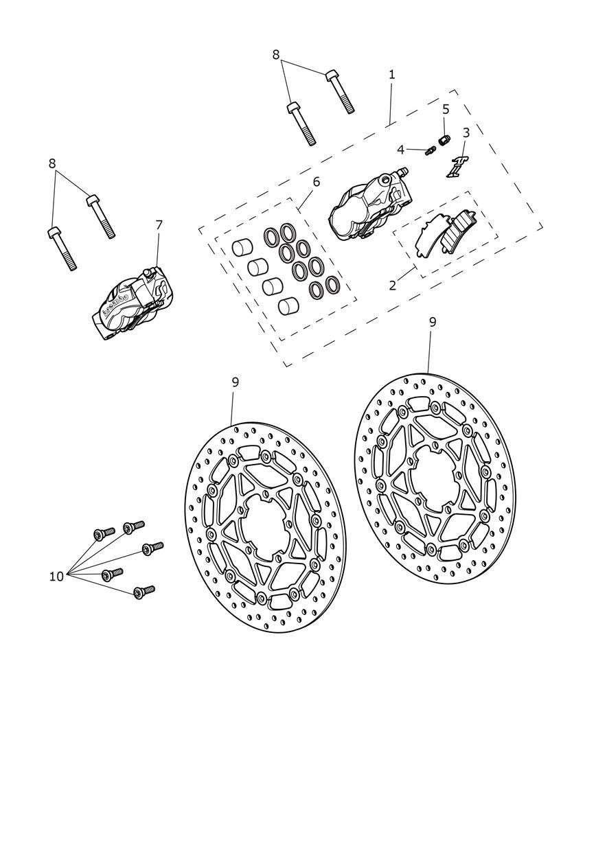 ETRIER DE FREIN AVANT DISQUES POUR STREET TRIPLE RS 2020