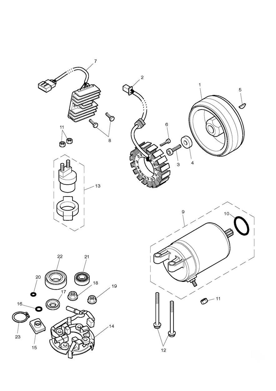 ALTERNATEUR ET DEMARREUR POUR BONNEVILLE BLACK ENGINE EFI 2008