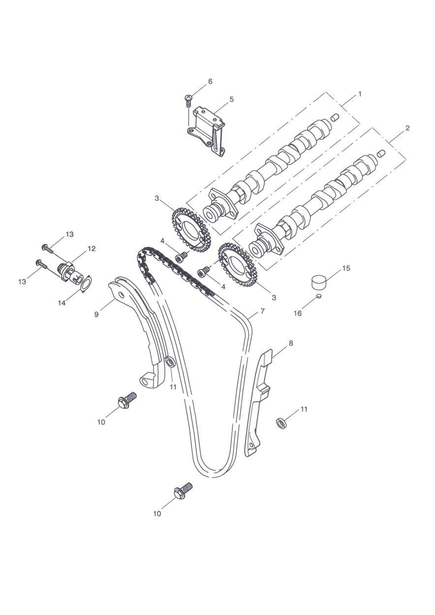 ARBRE A CAMES ET DISTRIBUTION POUR TIGER 1050 ABS SE 2009