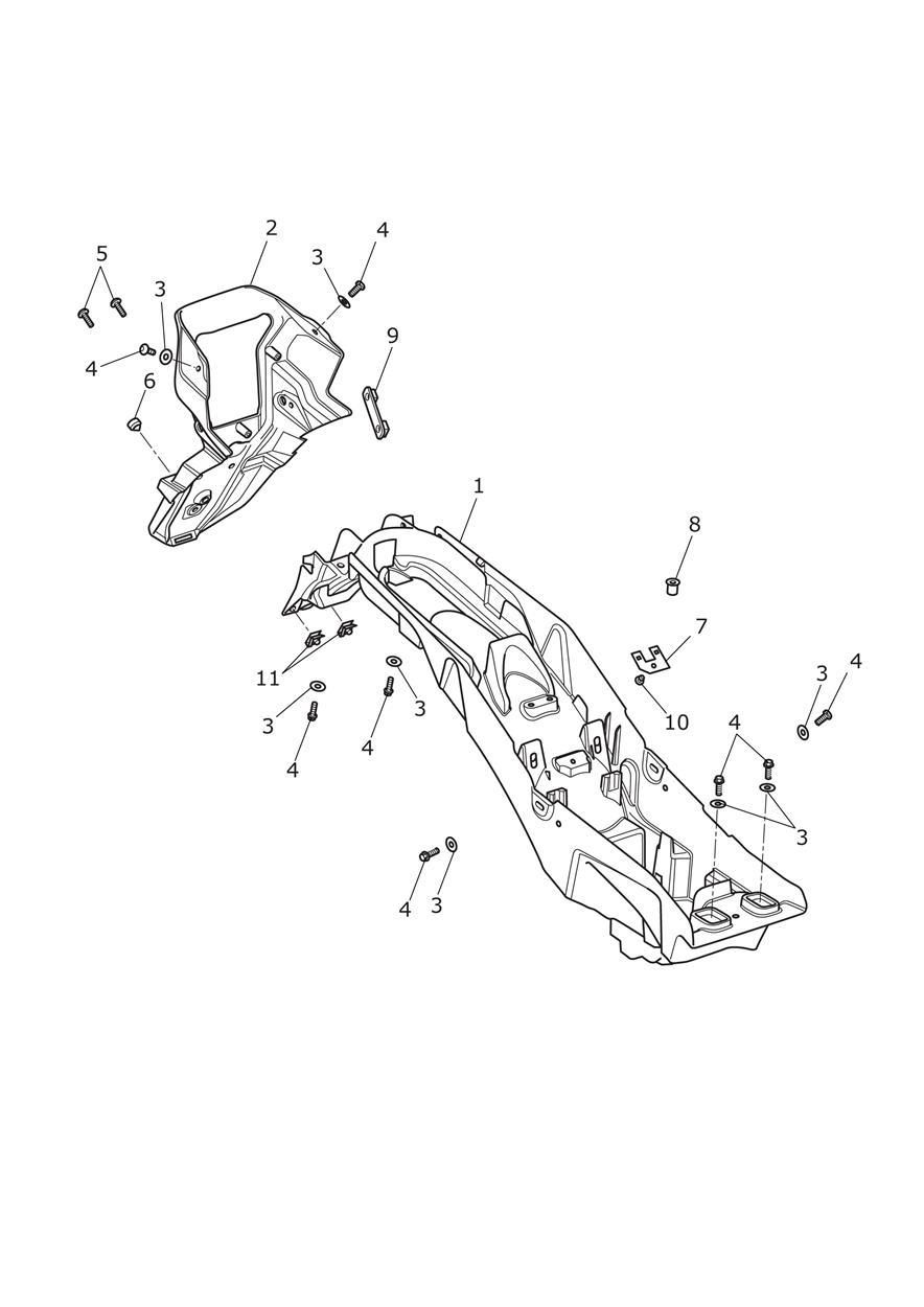 GARDE BOUE ARRIERE ET BOITIER DE BATTERIE POUR TIGER EXPLORER ABS A1 2012