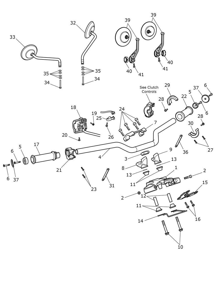GUIDON TE DE FOURCHE SUPERIEUR ET RETROVISEURS POUR BONNEVILLE T120 2020