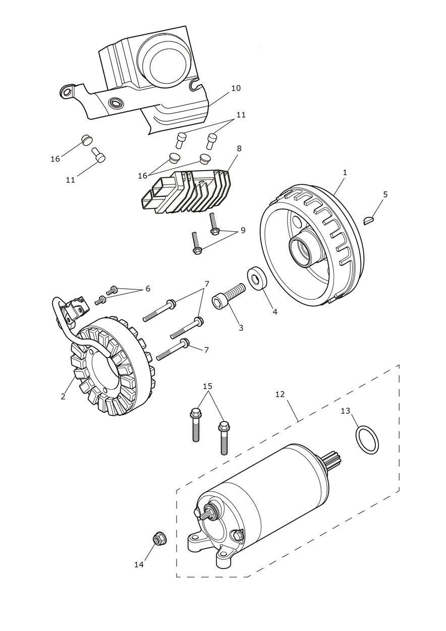 ALTERNATEUR ET DEMARREUR POUR SPEED TWIN 1200 RS 2025