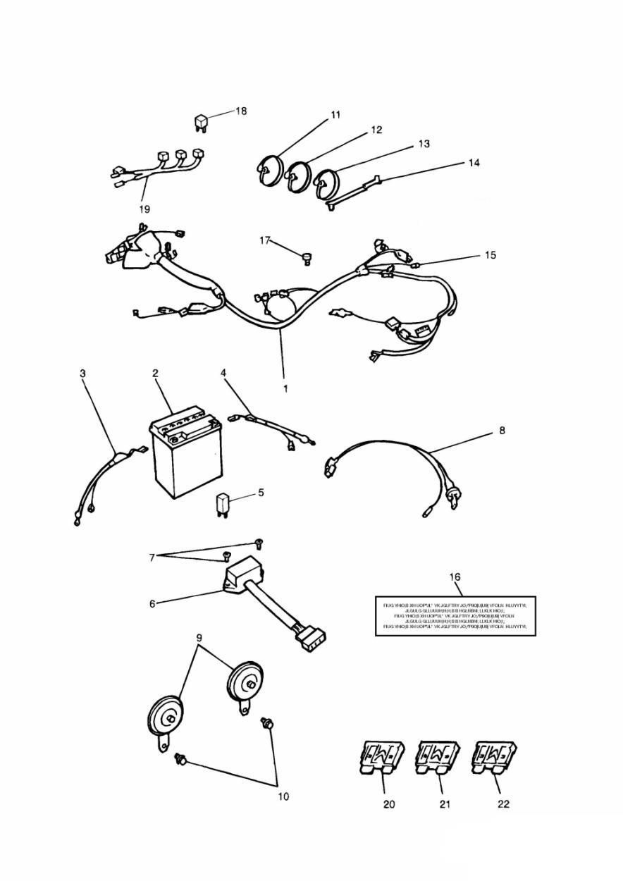 RACCORDS ELECTRIQUES ET FAISCEAU PRINCIPAL POUR DAYTONA 1000 1991
