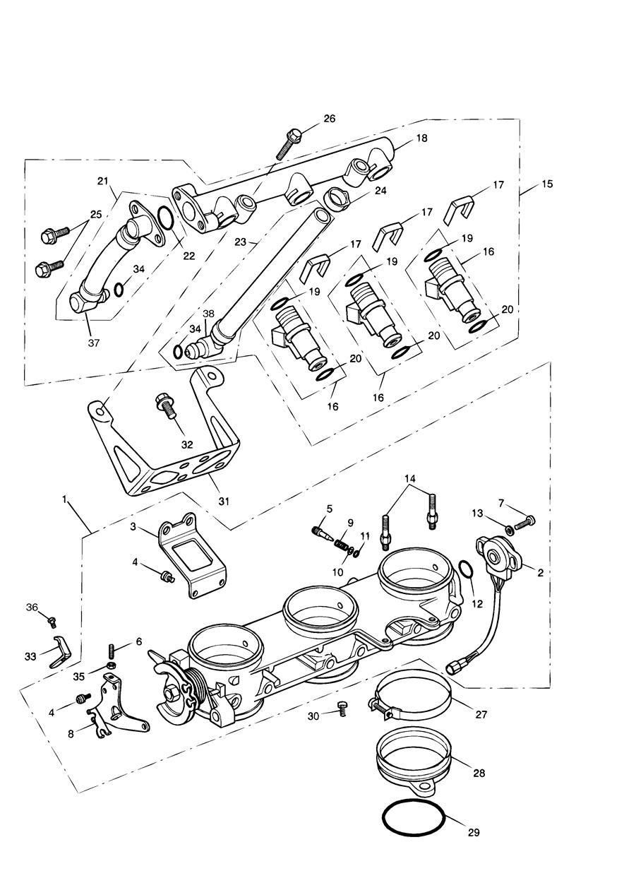 ACCELERATEURS INJECTEURS ET RAMPE DE CARBURANT 207554 POUR DAYTONA 955 2002