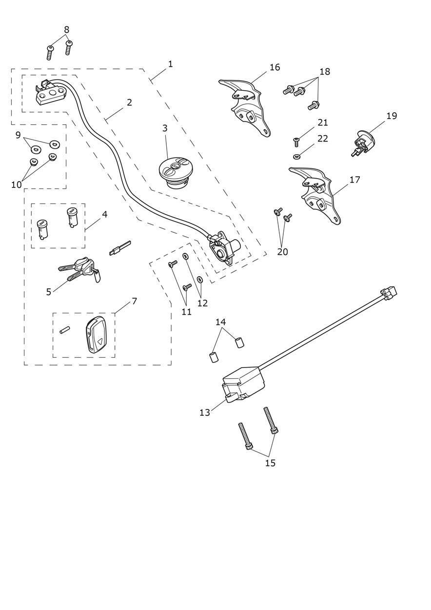 ENSEMBLE DE SERRURES POUR ROCKET 3 GT 2020