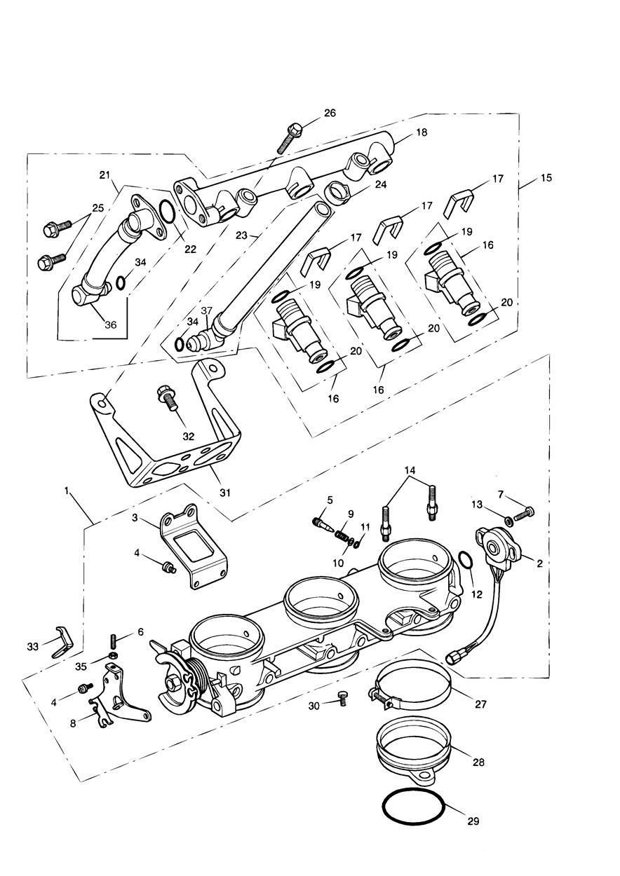 ACCELERATEURS INJECTEURS ET RAMPE DE CARBURANT 207554 POUR SPRINT RS 2002