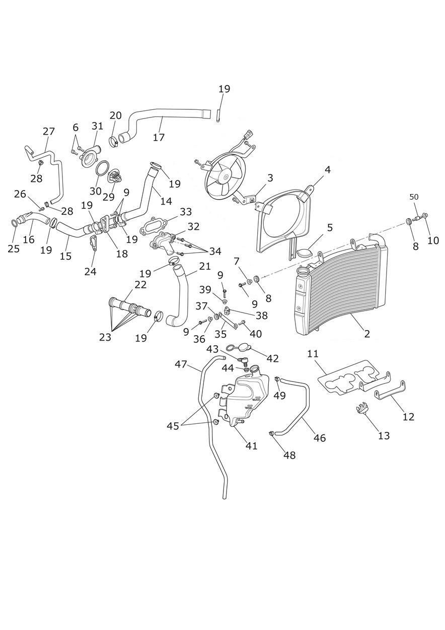 SYSTEME DE REFROIDISSEMENT POUR DAYTONA 675 R ABS 2013